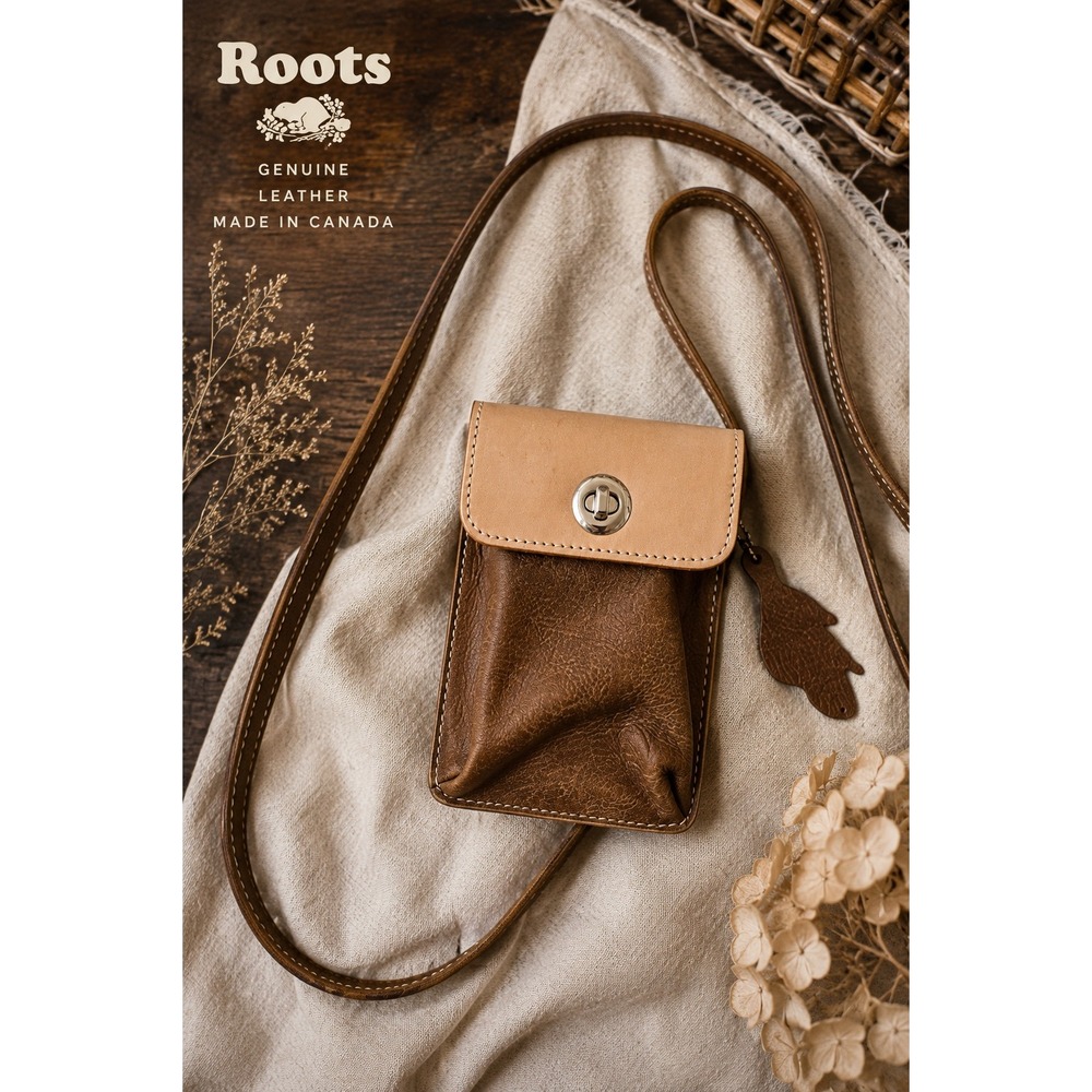 Vintage Roots Leather Mini Crossbodyβ Bag Rustic Minimalist Made in Canada
